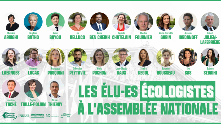 Photo des élu-e-s EELV à l'assemblée nationale 2022